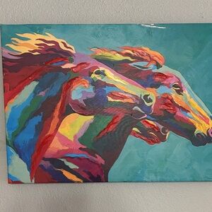 Vibrant Multicolor Horse Canvas Art
